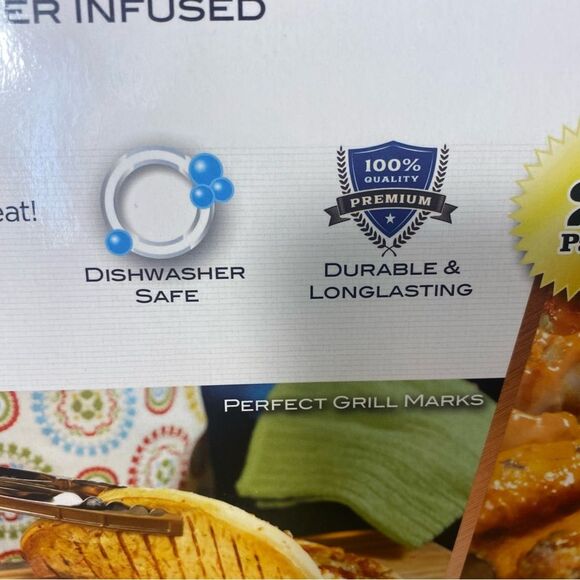 Copper Infused Grill Mat NWT 2 Pack Heat Conductive Non Stick 13" x 15.75" - Picture 7 of 8